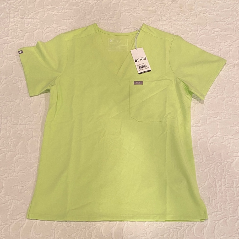 Figs Women's Short Sleeve Top in Bright Yellow